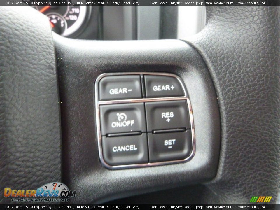 2017 Ram 1500 Express Quad Cab 4x4 Blue Streak Pearl / Black/Diesel Gray Photo #19
