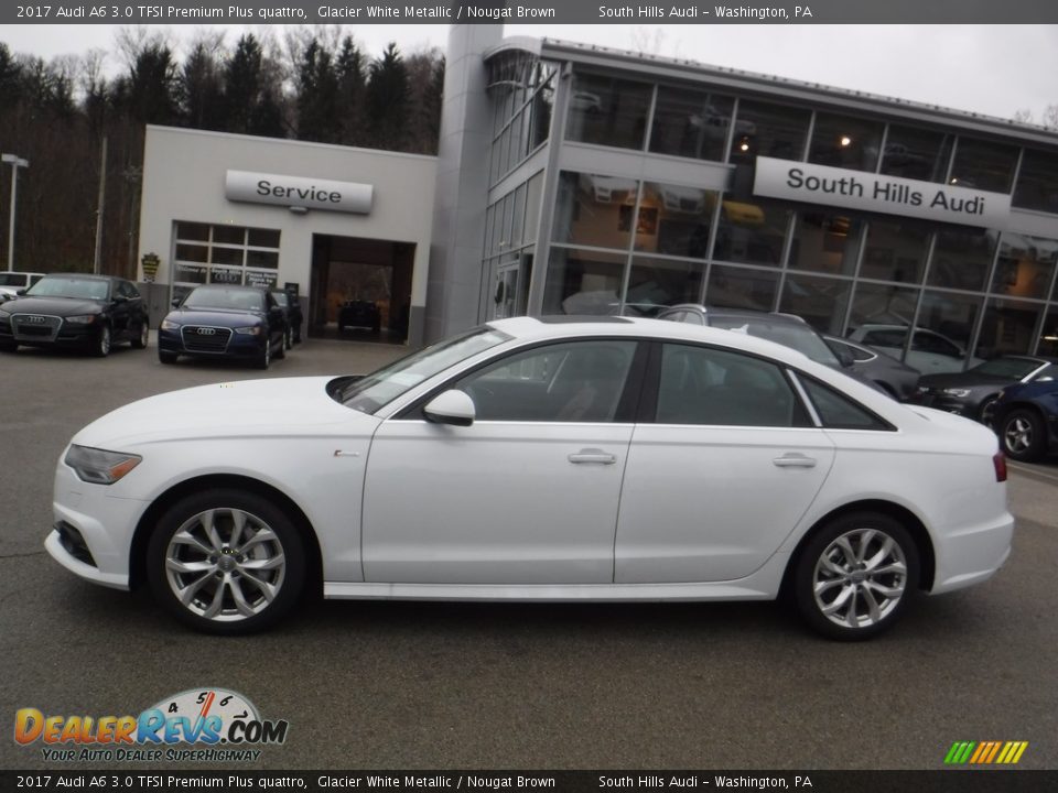 2017 Audi A6 3.0 TFSI Premium Plus quattro Glacier White Metallic / Nougat Brown Photo #2