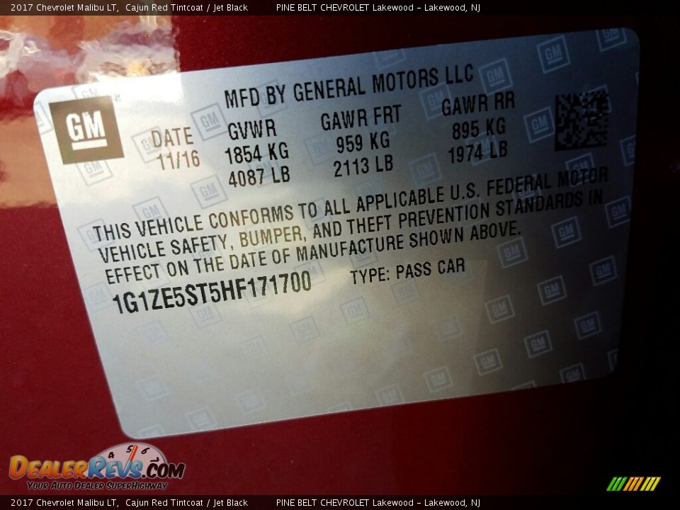 2017 Chevrolet Malibu LT Cajun Red Tintcoat / Jet Black Photo #9