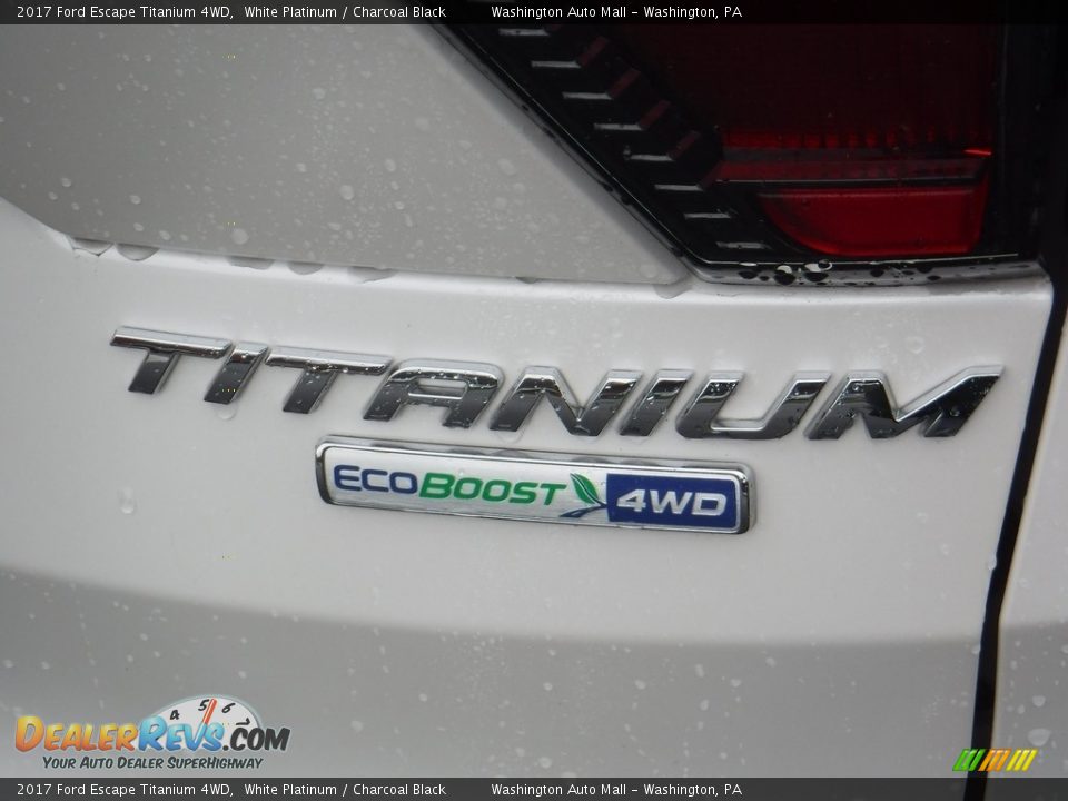 2017 Ford Escape Titanium 4WD White Platinum / Charcoal Black Photo #10