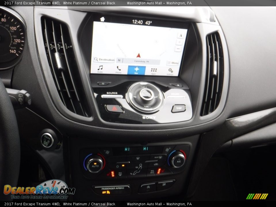 2017 Ford Escape Titanium 4WD White Platinum / Charcoal Black Photo #16