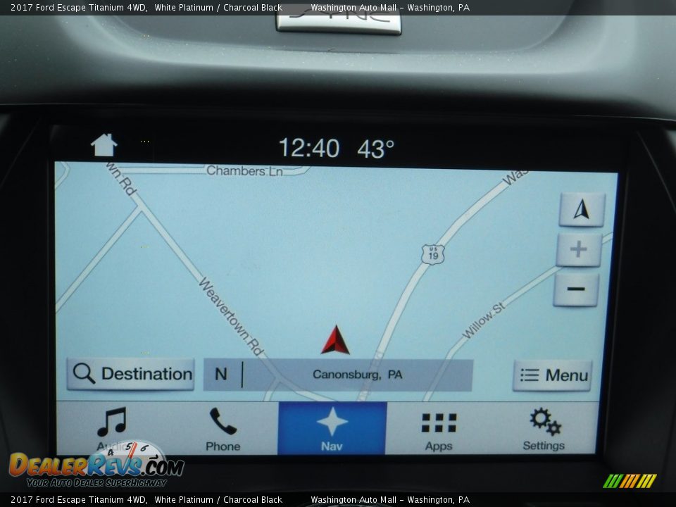 2017 Ford Escape Titanium 4WD White Platinum / Charcoal Black Photo #17