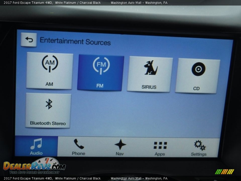2017 Ford Escape Titanium 4WD White Platinum / Charcoal Black Photo #20