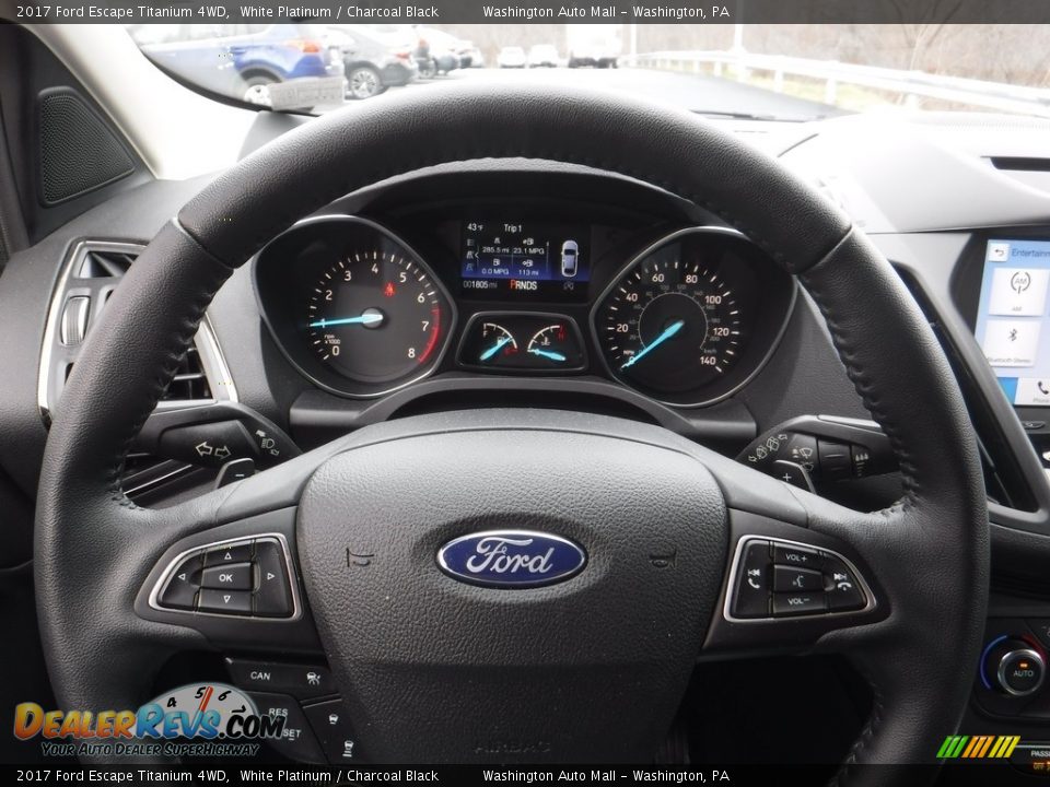2017 Ford Escape Titanium 4WD White Platinum / Charcoal Black Photo #22