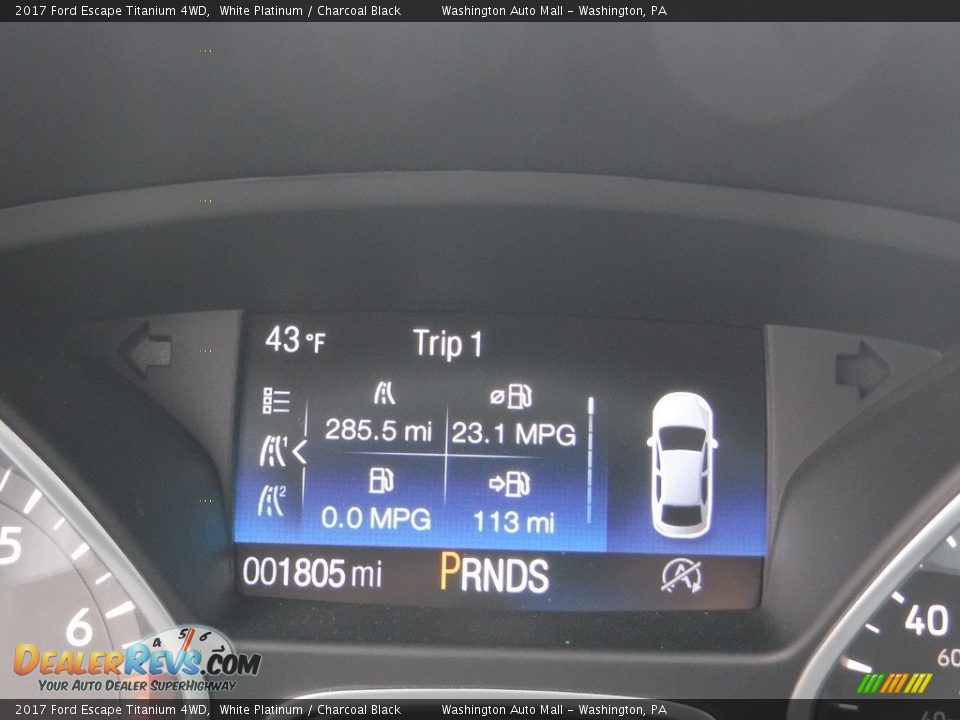 2017 Ford Escape Titanium 4WD White Platinum / Charcoal Black Photo #30