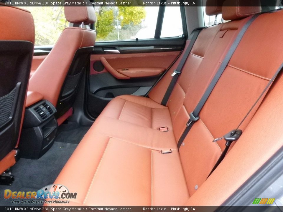 2011 BMW X3 xDrive 28i Space Gray Metallic / Chestnut Nevada Leather Photo #7
