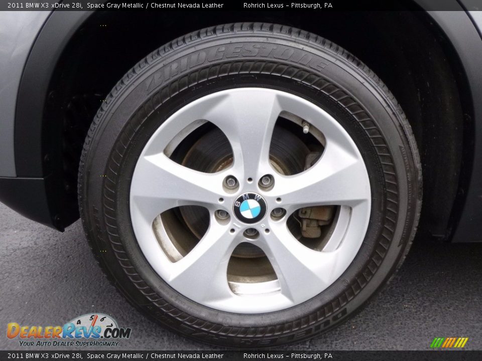 2011 BMW X3 xDrive 28i Space Gray Metallic / Chestnut Nevada Leather Photo #13
