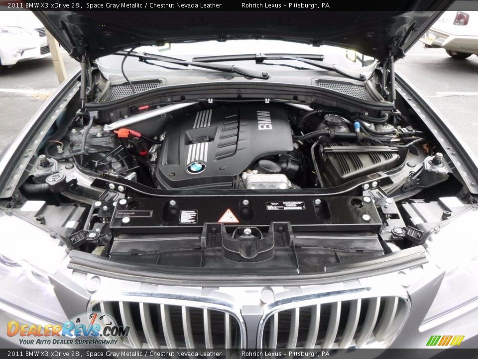 2011 BMW X3 xDrive 28i Space Gray Metallic / Chestnut Nevada Leather Photo #14