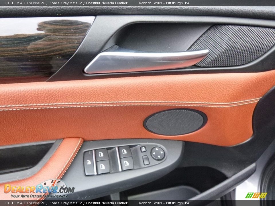 2011 BMW X3 xDrive 28i Space Gray Metallic / Chestnut Nevada Leather Photo #15