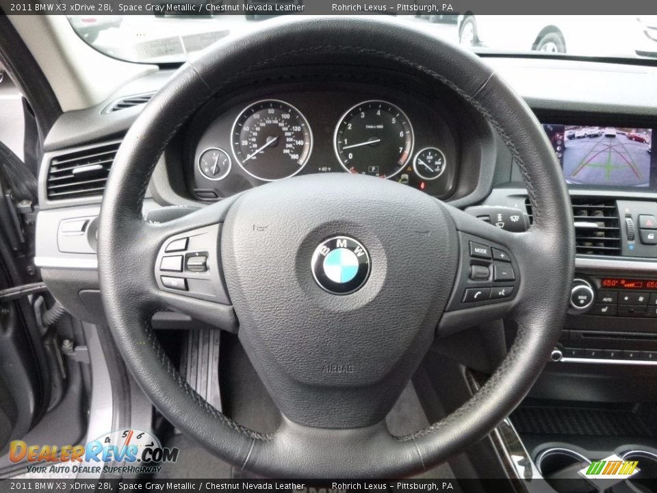 2011 BMW X3 xDrive 28i Space Gray Metallic / Chestnut Nevada Leather Photo #19