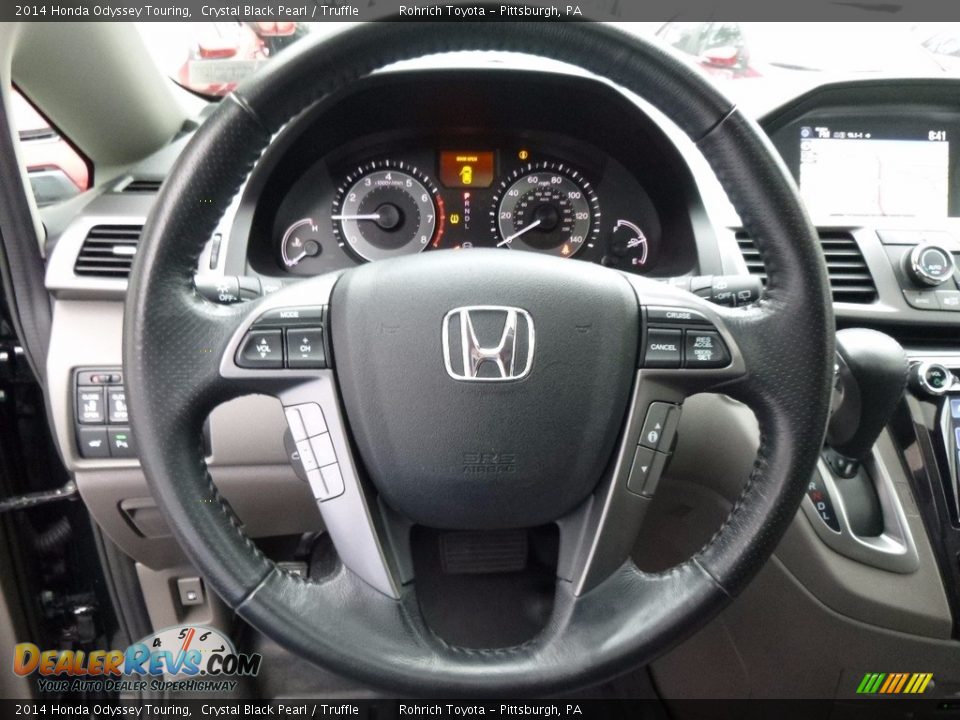 2014 Honda Odyssey Touring Crystal Black Pearl / Truffle Photo #21