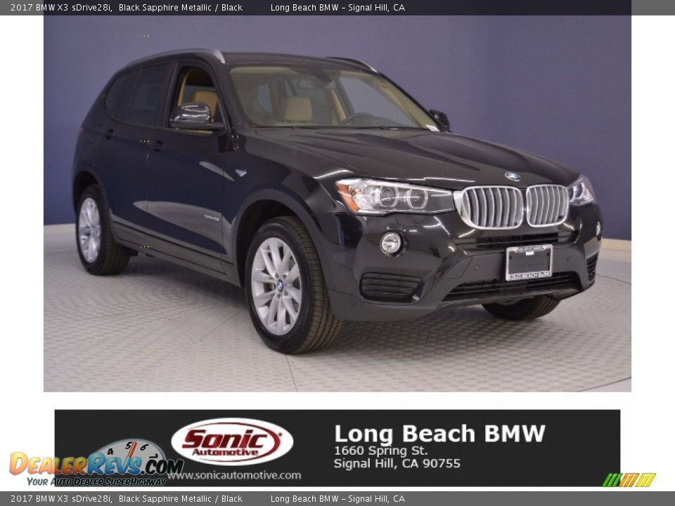2017 BMW X3 sDrive28i Black Sapphire Metallic / Black Photo #1