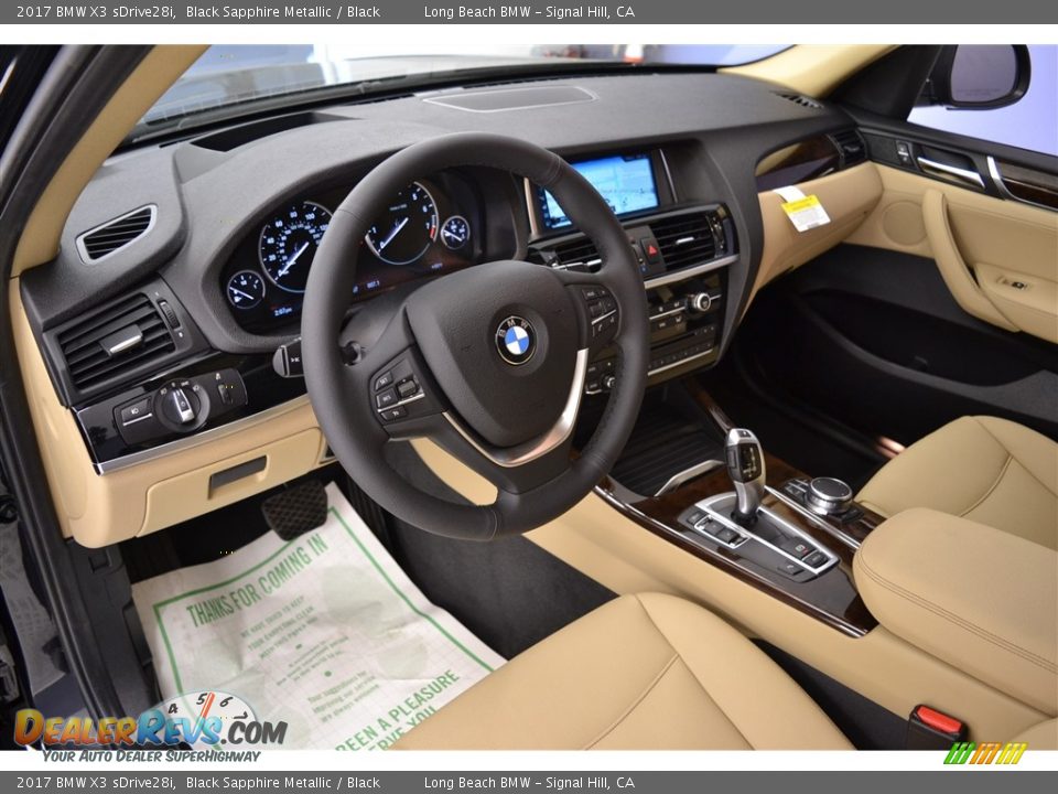2017 BMW X3 sDrive28i Black Sapphire Metallic / Black Photo #7