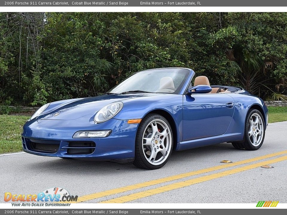 2006 Porsche 911 Carrera Cabriolet Cobalt Blue Metallic / Sand Beige Photo #3