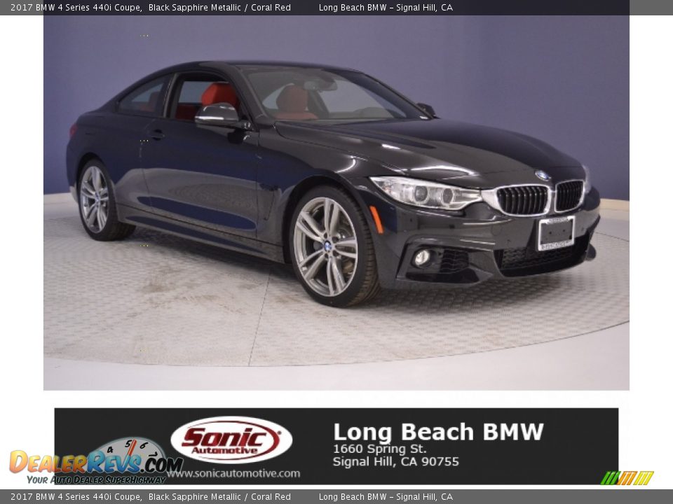 2017 BMW 4 Series 440i Coupe Black Sapphire Metallic / Coral Red Photo #1