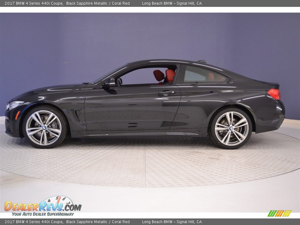 2017 BMW 4 Series 440i Coupe Black Sapphire Metallic / Coral Red Photo #3