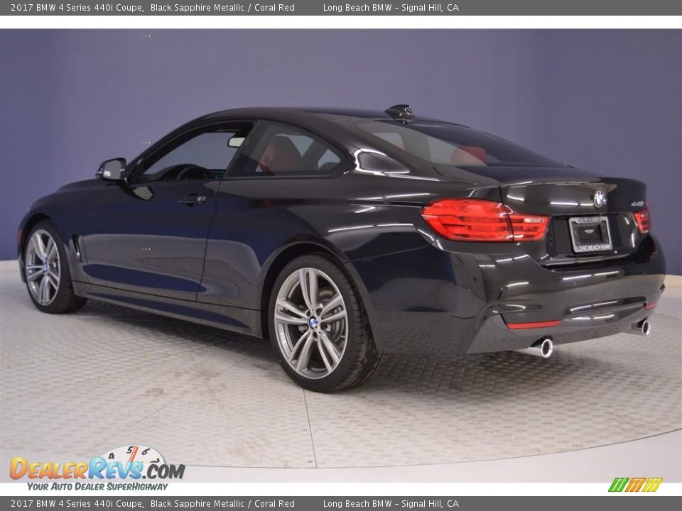 2017 BMW 4 Series 440i Coupe Black Sapphire Metallic / Coral Red Photo #4
