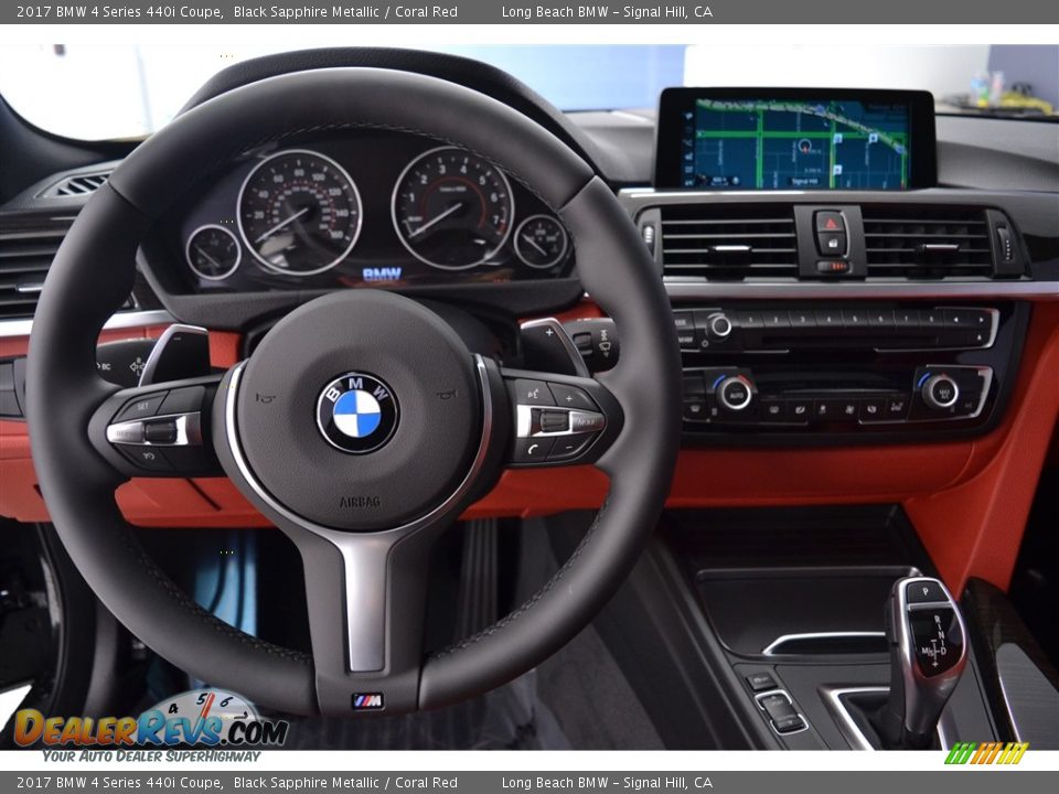 2017 BMW 4 Series 440i Coupe Black Sapphire Metallic / Coral Red Photo #14