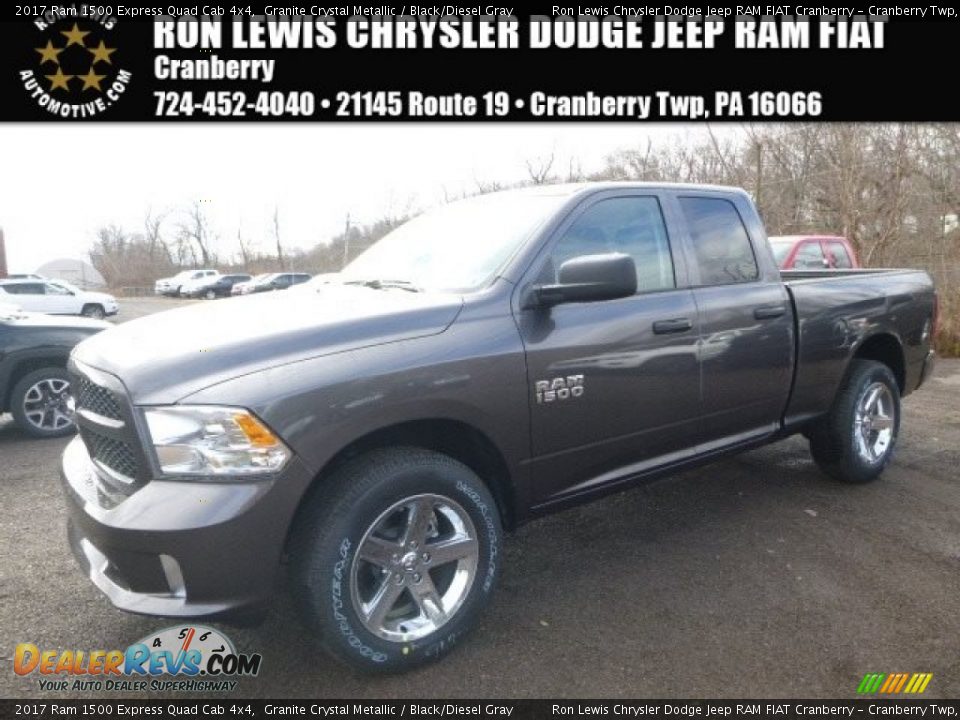2017 Ram 1500 Express Quad Cab 4x4 Granite Crystal Metallic / Black/Diesel Gray Photo #1