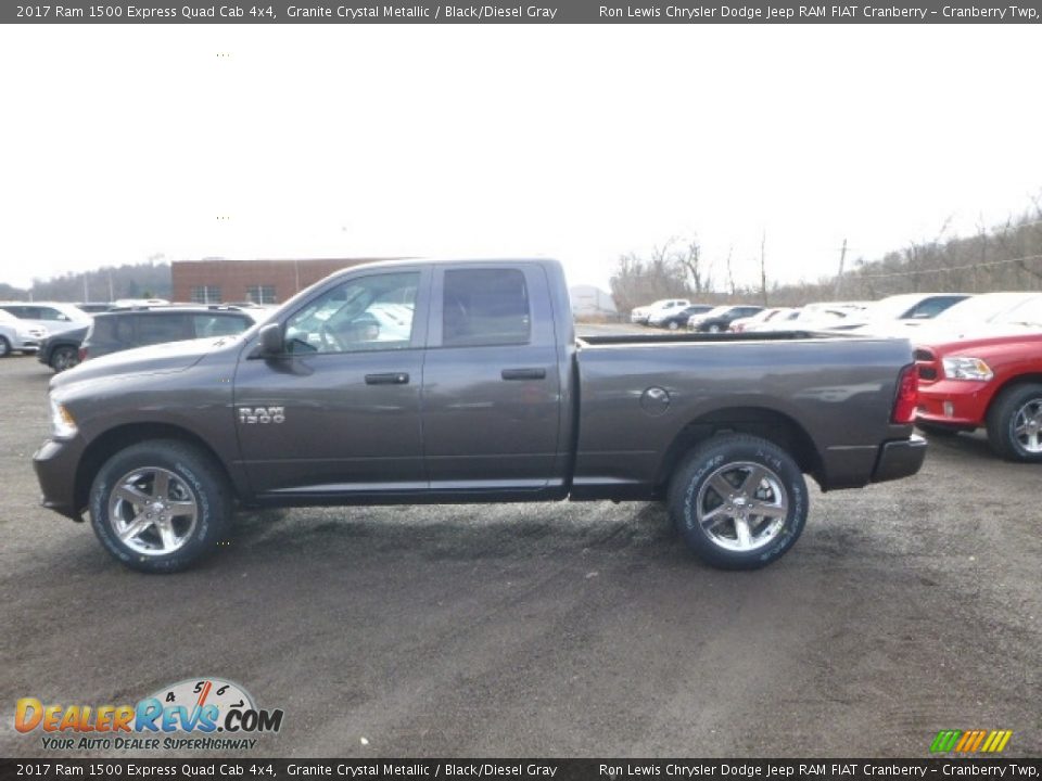 2017 Ram 1500 Express Quad Cab 4x4 Granite Crystal Metallic / Black/Diesel Gray Photo #3