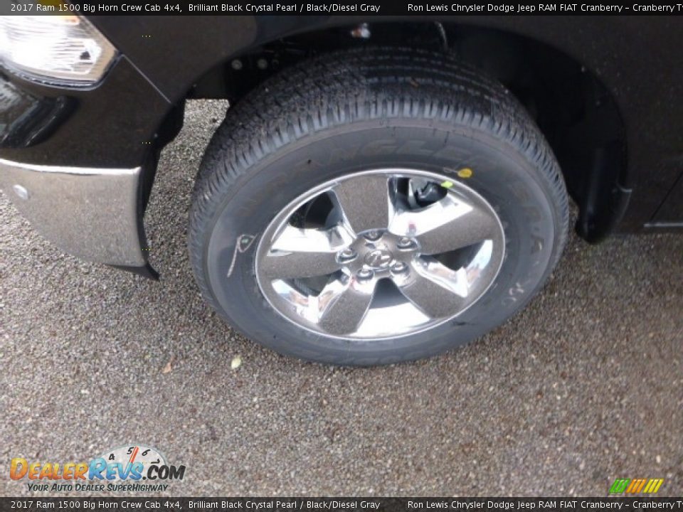 2017 Ram 1500 Big Horn Crew Cab 4x4 Brilliant Black Crystal Pearl / Black/Diesel Gray Photo #2