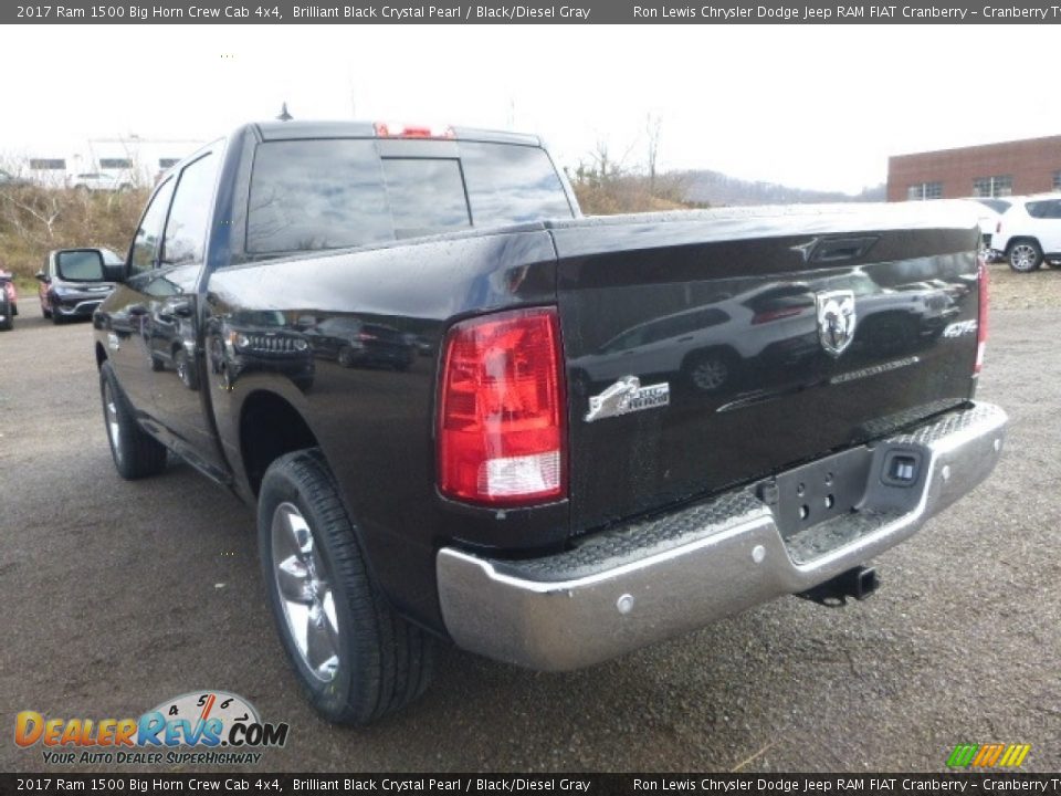 2017 Ram 1500 Big Horn Crew Cab 4x4 Brilliant Black Crystal Pearl / Black/Diesel Gray Photo #6