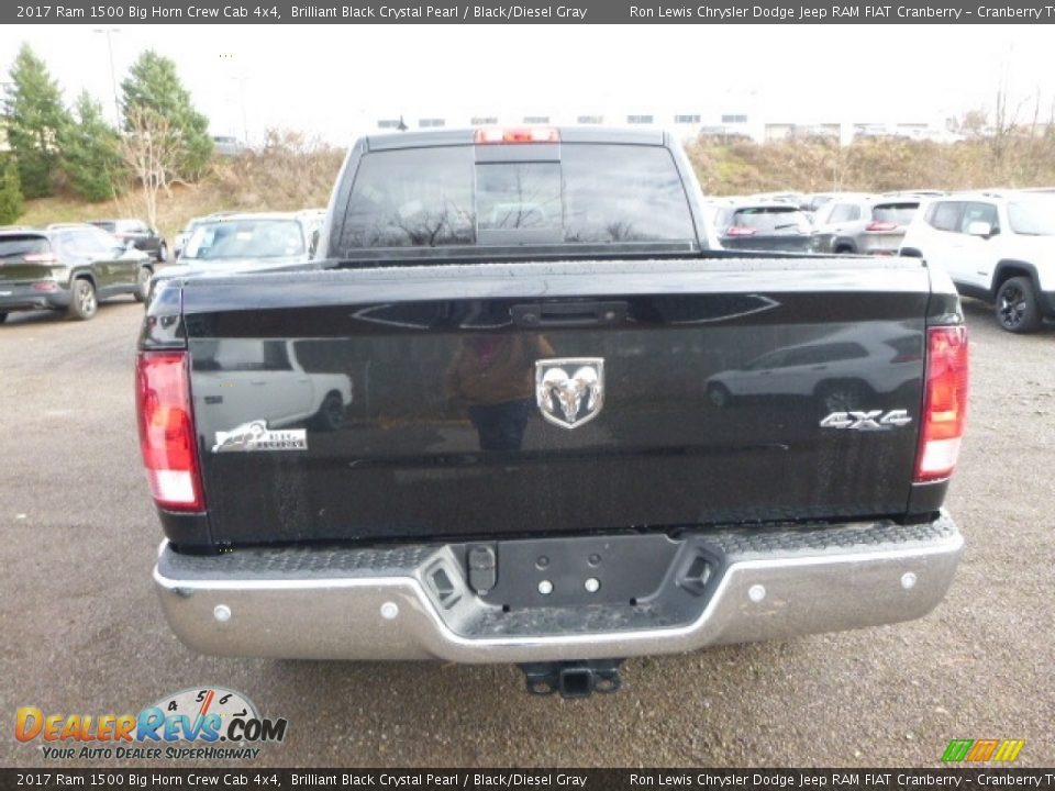 2017 Ram 1500 Big Horn Crew Cab 4x4 Brilliant Black Crystal Pearl / Black/Diesel Gray Photo #7