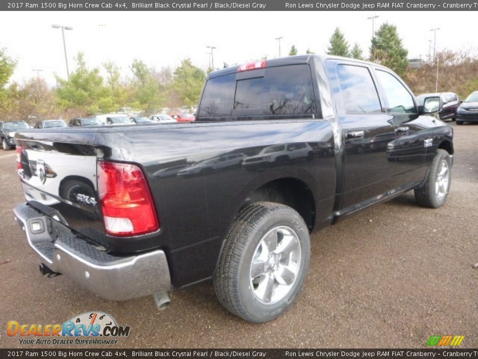 2017 Ram 1500 Big Horn Crew Cab 4x4 Brilliant Black Crystal Pearl / Black/Diesel Gray Photo #8