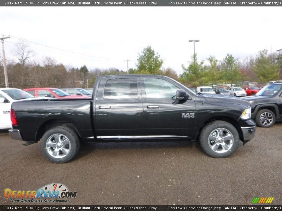 2017 Ram 1500 Big Horn Crew Cab 4x4 Brilliant Black Crystal Pearl / Black/Diesel Gray Photo #9