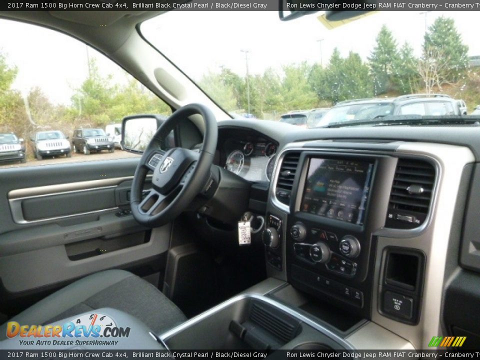 2017 Ram 1500 Big Horn Crew Cab 4x4 Brilliant Black Crystal Pearl / Black/Diesel Gray Photo #11