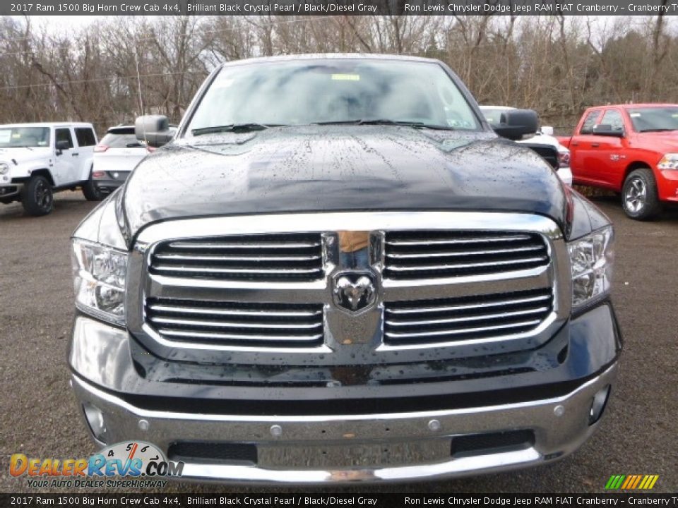 2017 Ram 1500 Big Horn Crew Cab 4x4 Brilliant Black Crystal Pearl / Black/Diesel Gray Photo #13