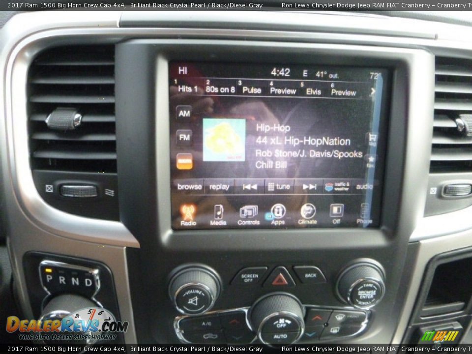 2017 Ram 1500 Big Horn Crew Cab 4x4 Brilliant Black Crystal Pearl / Black/Diesel Gray Photo #17
