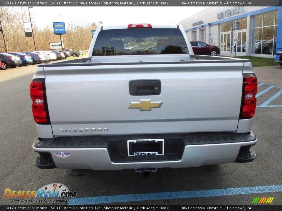 2017 Chevrolet Silverado 1500 Custom Double Cab 4x4 Silver Ice Metallic / Dark Ash/Jet Black Photo #6