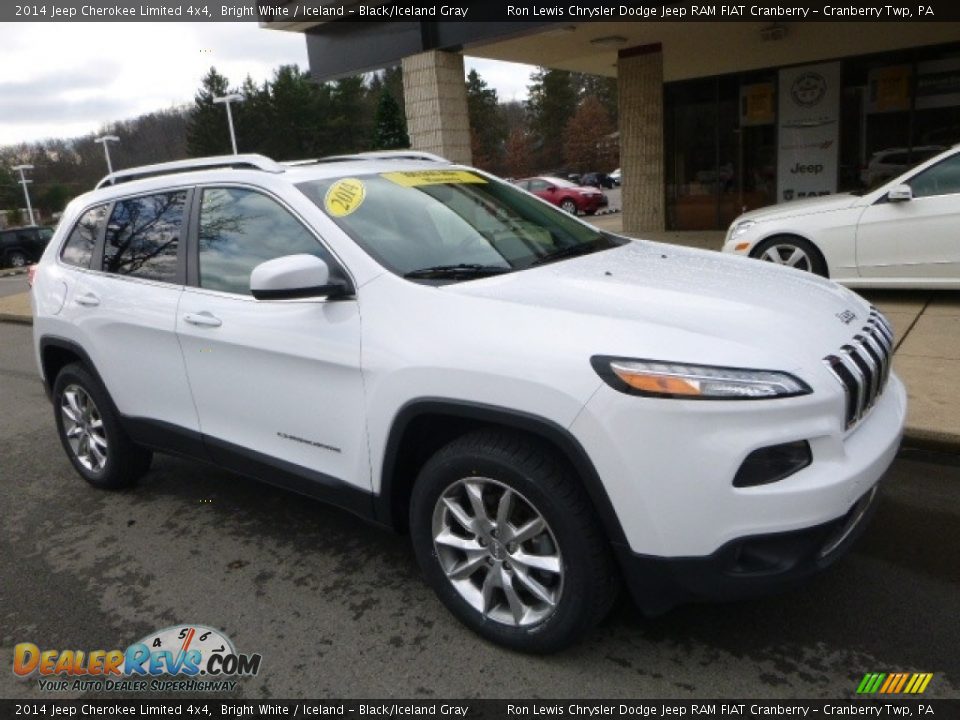 2014 Jeep Cherokee Limited 4x4 Bright White / Iceland - Black/Iceland Gray Photo #7