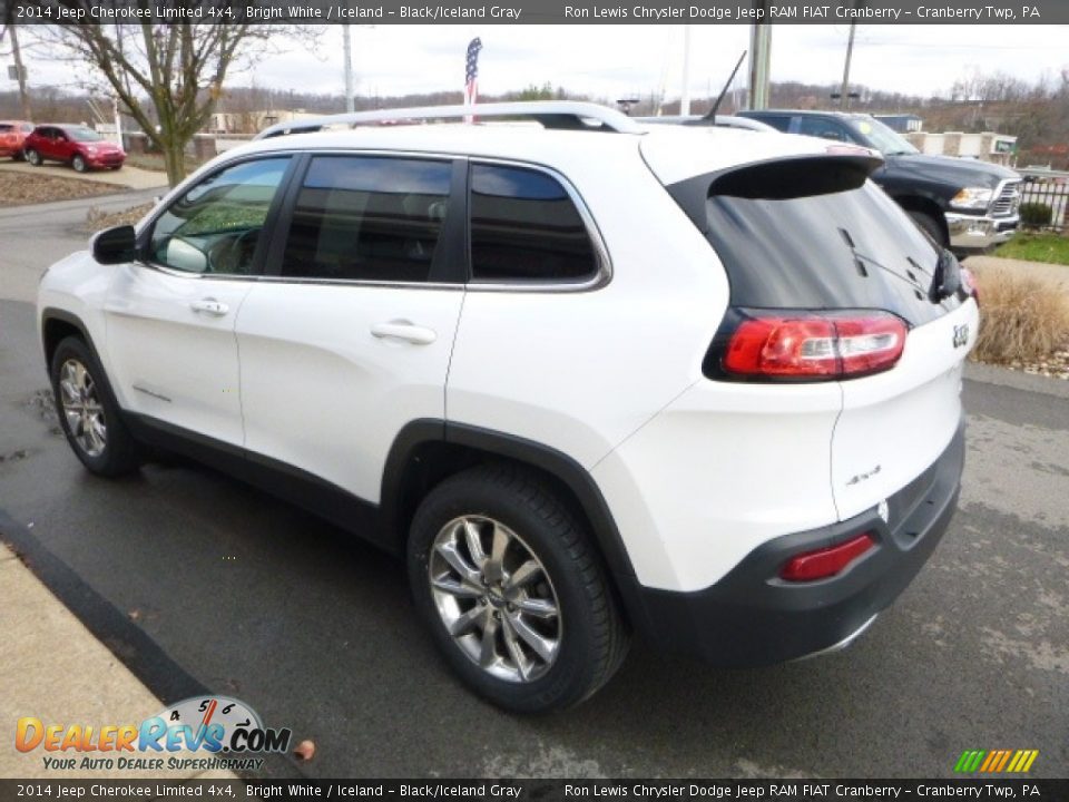 2014 Jeep Cherokee Limited 4x4 Bright White / Iceland - Black/Iceland Gray Photo #11