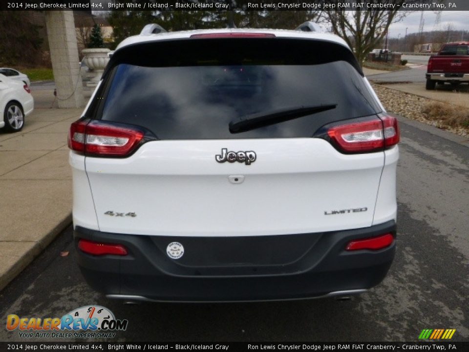 2014 Jeep Cherokee Limited 4x4 Bright White / Iceland - Black/Iceland Gray Photo #12