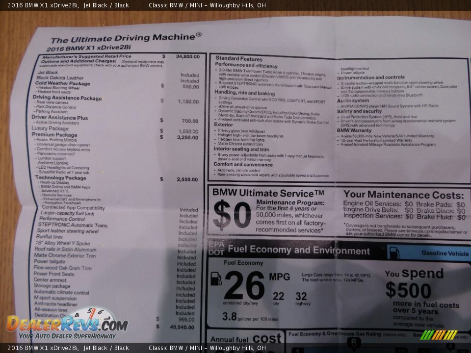 2016 BMW X1 xDrive28i Jet Black / Black Photo #6