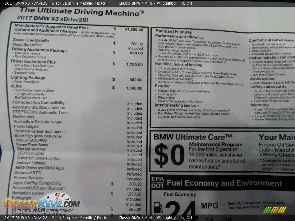 2017 BMW X3 xDrive28i Black Sapphire Metallic / Black Photo #6