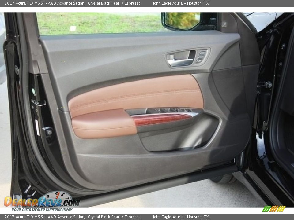 2017 Acura TLX V6 SH-AWD Advance Sedan Crystal Black Pearl / Espresso Photo #14