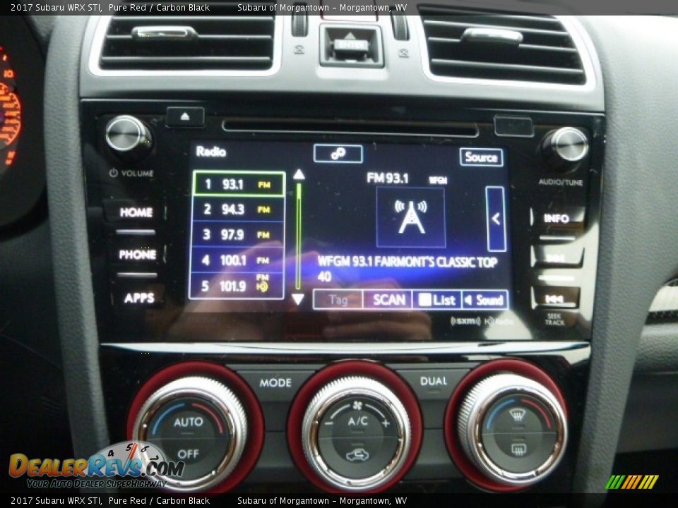 Controls of 2017 Subaru WRX STI Photo #16