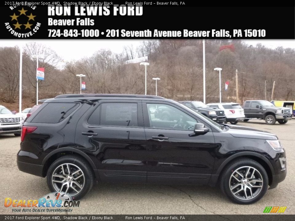 2017 Ford Explorer Sport 4WD Shadow Black / Ebony Black Photo #1