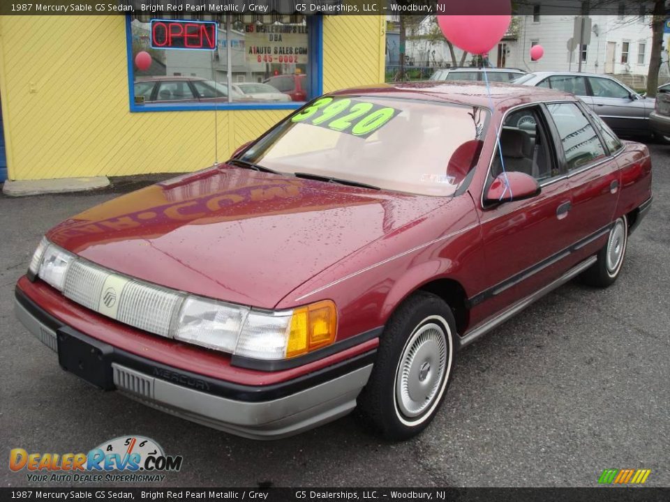 1987 Mercury Sable GS Sedan Bright Red Pearl Metallic / Grey Photo #1