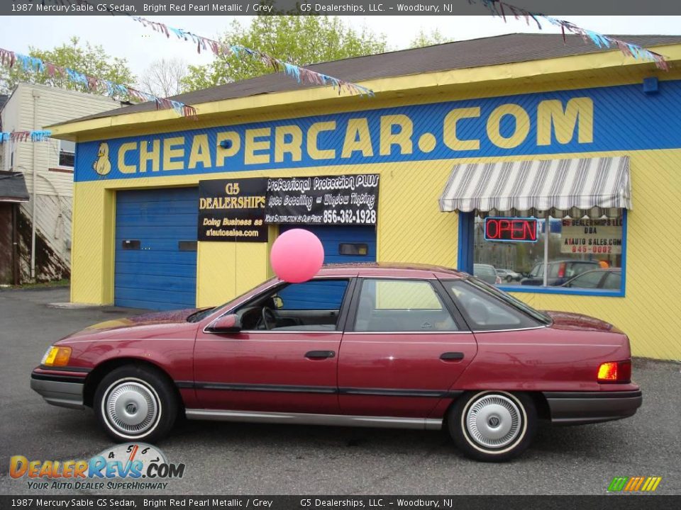 1987 Mercury Sable GS Sedan Bright Red Pearl Metallic / Grey Photo #8