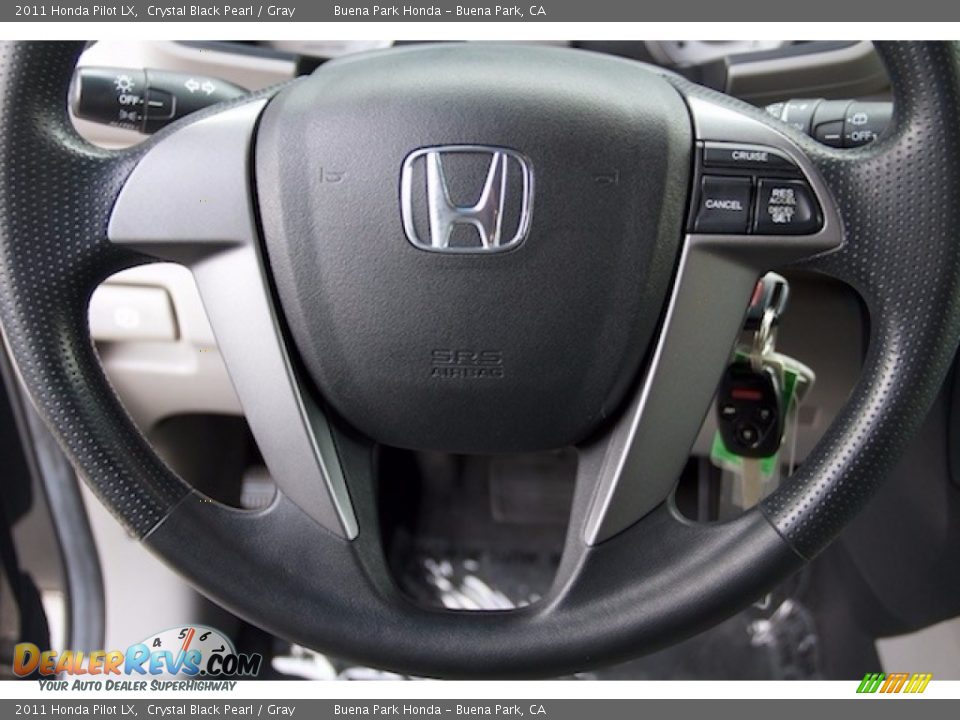 2011 Honda Pilot LX Crystal Black Pearl / Gray Photo #11