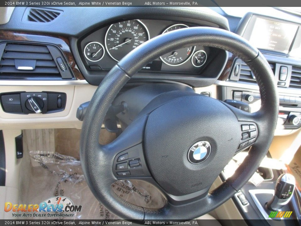 2014 BMW 3 Series 320i xDrive Sedan Alpine White / Venetian Beige Photo #15