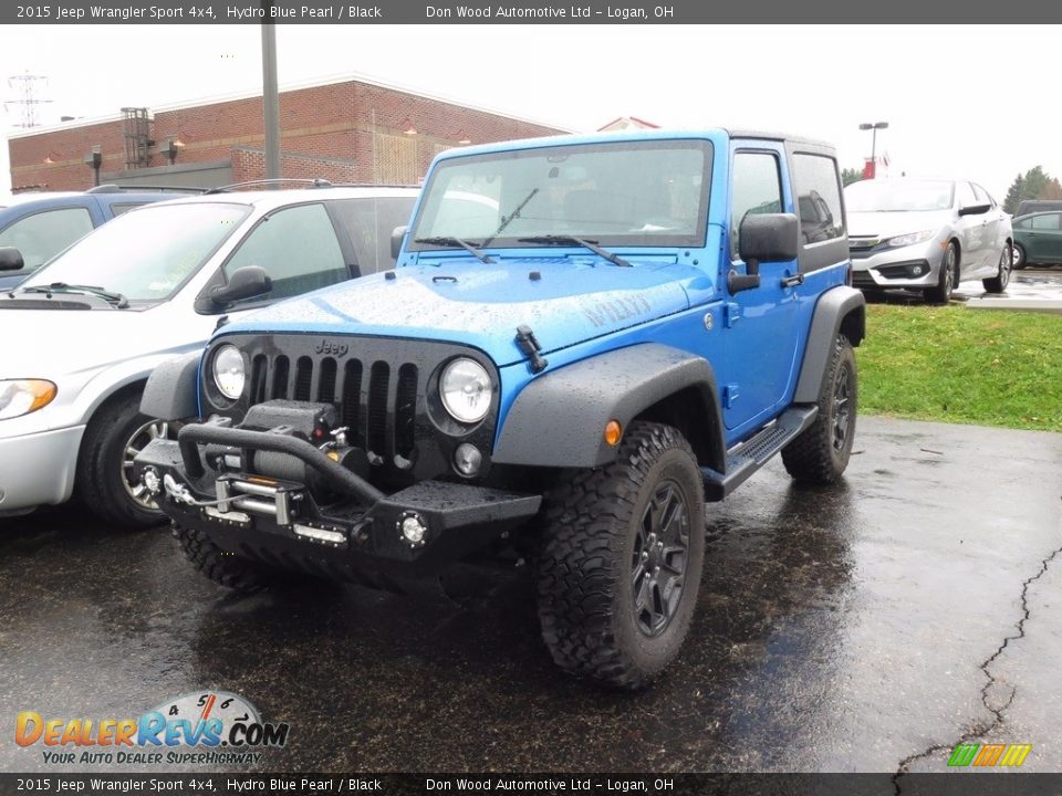 2015 Jeep Wrangler Sport 4x4 Hydro Blue Pearl / Black Photo #3