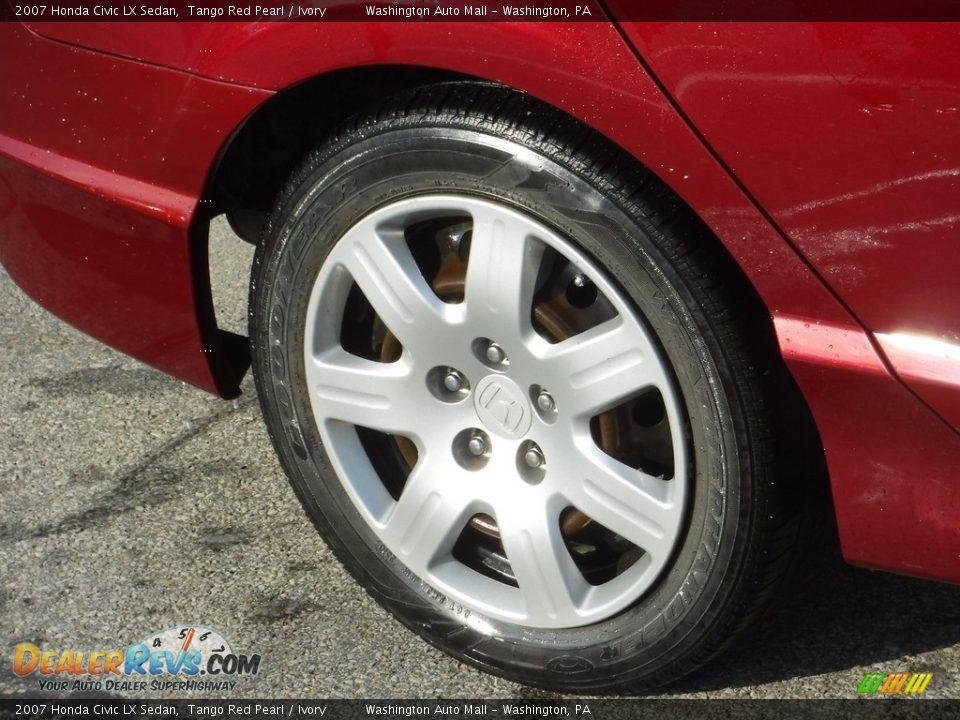2007 Honda Civic LX Sedan Tango Red Pearl / Ivory Photo #3
