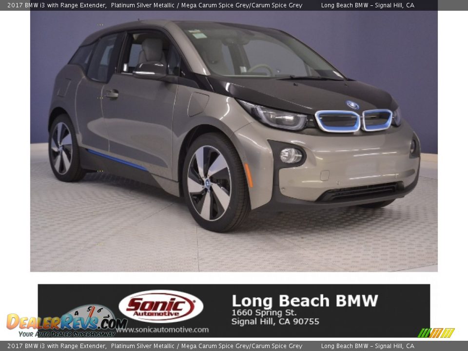 2017 BMW i3 with Range Extender Platinum Silver Metallic / Mega Carum Spice Grey/Carum Spice Grey Photo #1
