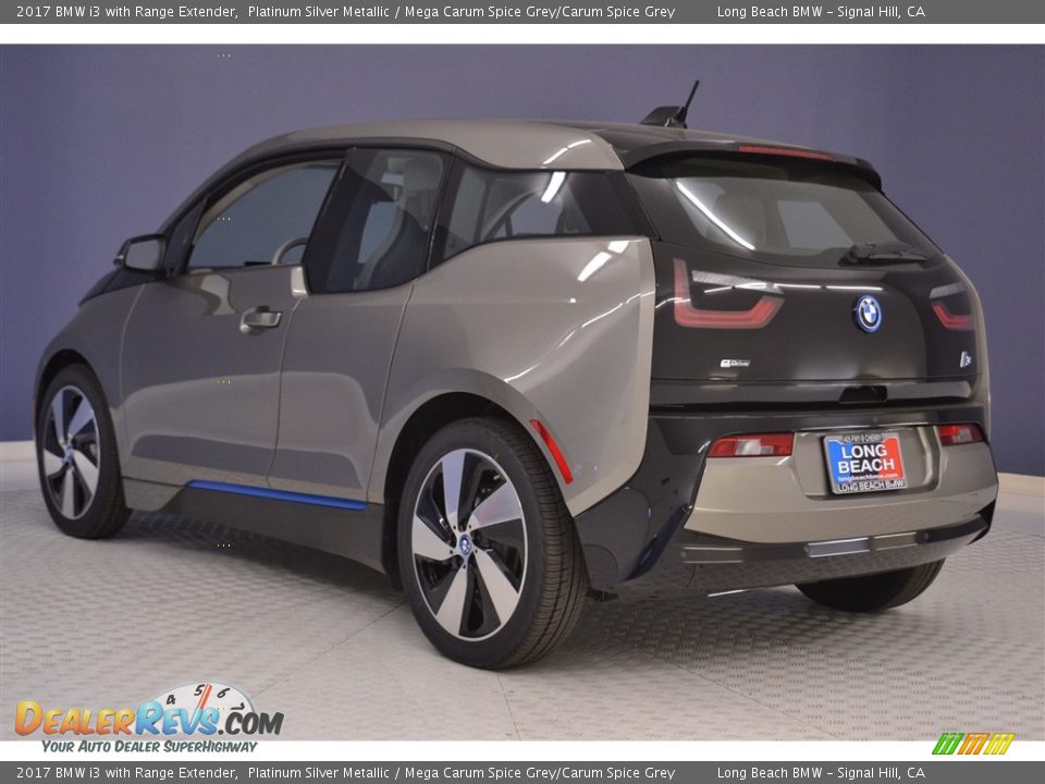 2017 BMW i3 with Range Extender Platinum Silver Metallic / Mega Carum Spice Grey/Carum Spice Grey Photo #4