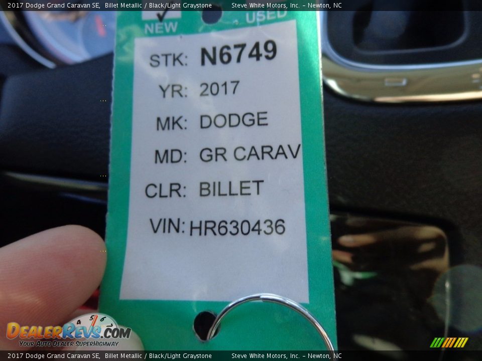 2017 Dodge Grand Caravan SE Billet Metallic / Black/Light Graystone Photo #24